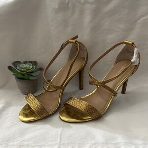 THALIA SODI Daria Gold Strappy Heels